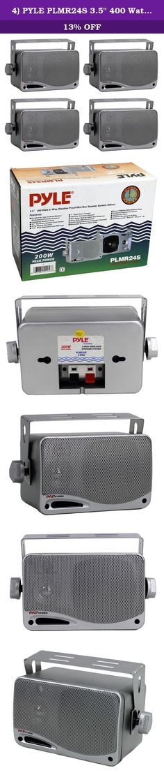 NEW Pyle PLMR24S 3.5/" 200W 3-Way WeatherProof Mini Box Speakers Silver Lot of 8