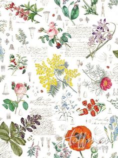 1 Yard Brand New Flower//Heart Print Fabric