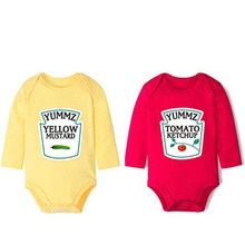 YSCULBUTOL Drinking Buddies Baby Funny Twin Bodysuit Twin boy Girl Matching Outfits Twins Clothes