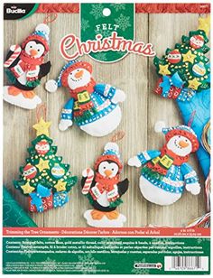Set of 13 3-Inch by 4-Inch Tobin Lots of Bears Ornaments Felt Applique Kit