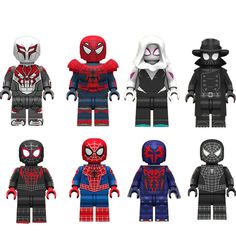 Matte Red Spiderman Marvel Comics Minifig Lego Moc Minifigure Gift For Kids