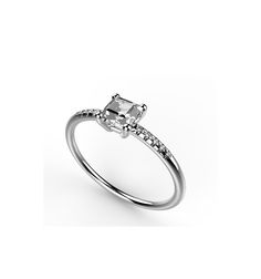 Aigue-marine Square Cut Zircone cubique Center Gem Anneau Mariage 10KT or blanc rempli Taille 7