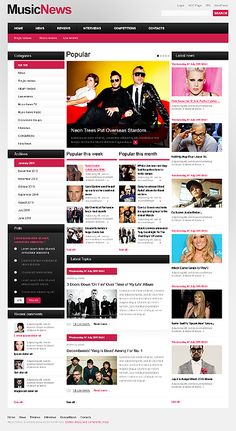 49 best music web templates images web themes web design php news website templates
