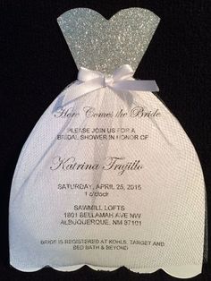 Wedding Shower Invitations Made With Cricut Or Cutout Lace In Dress Bridal Shower Invitations By Nmfun On Etsy Wedding Party