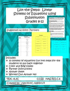 Systems of equations flip book answers