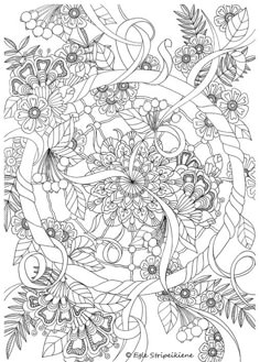 Coloring Page for Adults Wheel Mandala by Egle Stripeikiene. Size - A3  ​Publisher: www.almalittera.lt Printable Adult Coloring, Mandala Coloring Pages