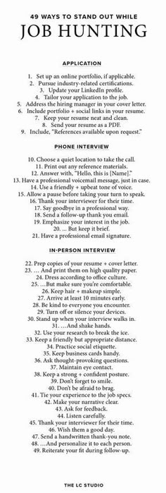 49 Ways To Stand Out During The Interview Process | The LC Studio