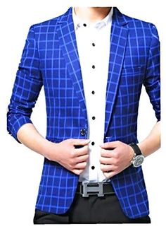 VITryst-Men Casual Pure Color Silm Fit Wedding 1-Button Blazer Coats