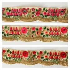 3 Yards Indian Zari 4 line Diamonte Bridal Sari Dupatta Craft Lace trim Border