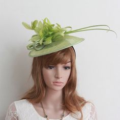 New Church Derby Cocktail Party Sinamay Fascinator Hat w headband 174835 ivory