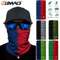 Reflective Face Mask Balaclava Bandana Headband Biker Ski Hood Neck Sun Shield