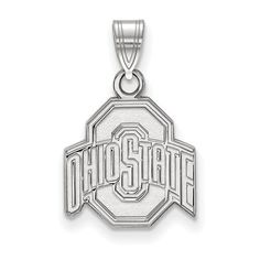 925 Sterling Silver Rhodium-plated Laser-cut Missouri Western State University XL Enameled Disc Pendant