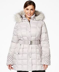 madden girl trendy plus size faux fur trimmed puffer coat green 1x women plus size down coat