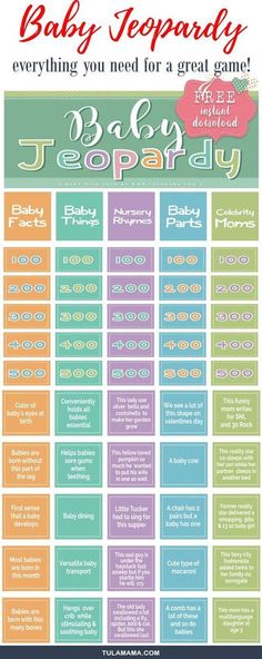 Clean image regarding baby jeopardy questions and answers printable Sly image intended for baby jeopardy questions and answers printable