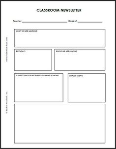 148 best classroom newsletter