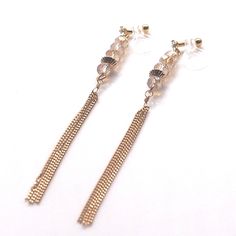Gold Tassel Invisible Clip On Earrings Wedding White Opal Crystal Clip Earrings Bridal Dangle Chain Clip On Earrings Non Pierced Earrings Gold Tassel Invisible Clip On Earrings Wedding White Opal Crystal Clip Earrings Bridal Dangle Chain Clip On Earrings Non Pierced Earrings