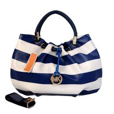 Michael Kors Outlet Striped Large Blue Drawstring Bags -Michael Kors factory outlet online sale now up to off!