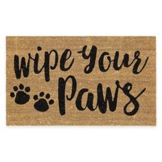 DOOR MATS 18/" X 30/" WELCOME MAT /"WIPE YOUR PAWS/" DOG BONE COIR DOORMAT