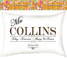 Personalised Pillowcase Wedding Valentines Christmas Friend Personalised Pillowcase Wedding Valentines Christmas Friend Boyfriend Gift