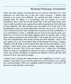 personal statement for graduate school nursing