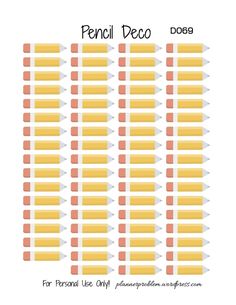 pencil labels free planner