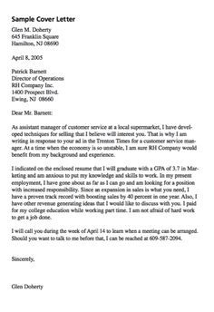 resume cover letter examples for customer service