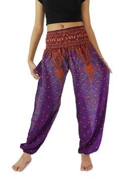 HAREM TROUSERS Bold Genies Print Cotton HIPPY BOHO Alibaba Genie YOGA hippy