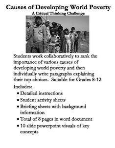 the causes of poverty in the developing world The issue of corruption is a very resonant one in developing countries on the spread of poverty, the claim that corruption is the principal cause of poverty and. the causes of poverty in the developing world The issue of corruption is a very resonant one in developing countries on the spread of poverty, the claim that corruption is the principal cause of poverty and.