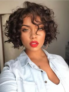 Messy chin-length curly women capless wigs Bob Hairstyle, Short Bob Hairstyles