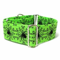 Green or White Backing Dark Pink Floral With Black And White Stripe 1 Inch Dog Collar And Leash Set With Black Gray