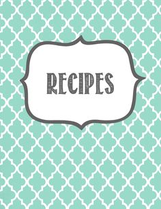recipe book cover template