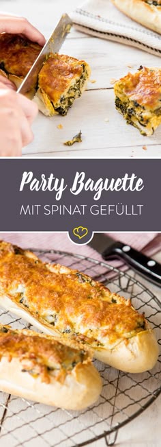 76 best serienmarathon proviant images on pinterest food yummy aua en gut innen besser gefulltes party baguette mit spinat und kase