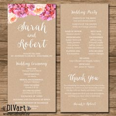 multiple page wedding program