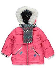 Richie House Little Girls Casual Coat with All Over cat Printed Lining RH1036