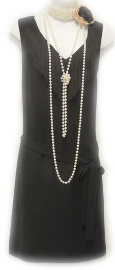Collana di perle bianche 1920S Flapper Charleston Costume Jewellery