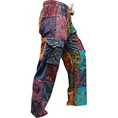 SHOPOHOLIC FASHION Unisexe Hippie Patcwork Hippie Pantalon Sarouel
