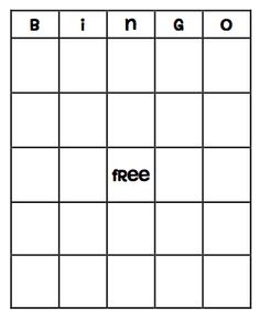 Percents, Fractions and Decimals Bingo Blank bingo card