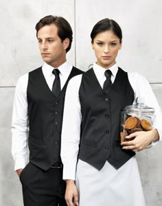 Mens Black Premier Smart Hotel Hospitality Waiter Bar Restaurant Waistcoat PR620