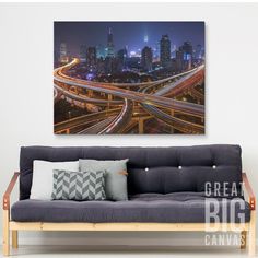 LOS ANGELES LA DOWNTOWN NIGHT POSTER WALL ART PICTURE LARGE GIANT