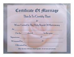 marriage certificate printable