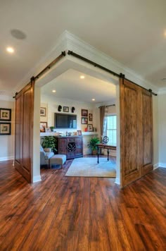 87 Best Sliding Barn Doors Shutters Images On Pinterest In 2018 Clic Interior Design With Corner Sliding Indoor Barn Door Antique Look Teak Wood Material And Espresso Wooden