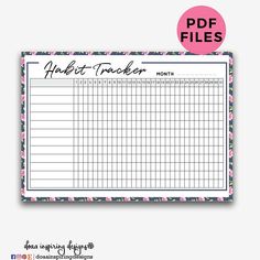 habit tracker printable goal tracker monthly habits weekly