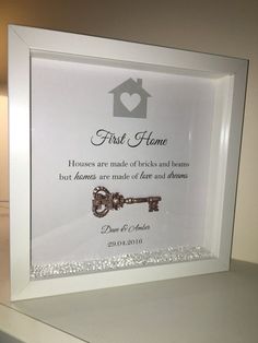 Handmade Personalised Box Frame New Home or by BespokeFramesUK Gift Ideas, Closing Gifts, First Home Gifts, New Home Gifts, Personalised Box, New Homeowner Gift, First Home, Personalized Gifts