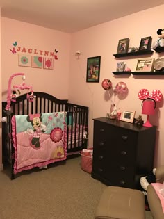 Disney Baby Minnie Mouse Polka Dots 4 Piece Crib Bedding Set Minnie Mouse Nursery Nurseries Babies Stuff Rooms Baby Room Bedroom