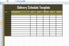 format of delivery schedule template in excel exceltemple