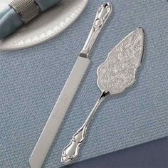 Vintage Silver Tone Wedding Cake Serving Knife Set King S Satin Finish Wedding Cake Server Set Servers Knife
