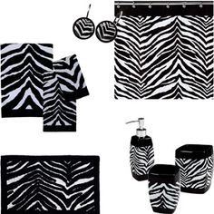 29 Best Bathroom Decor Images On Pinterest Zebra Print Zebra Bathroom Bundle With Optional Accessories Laundry Room Downstairs Bath
