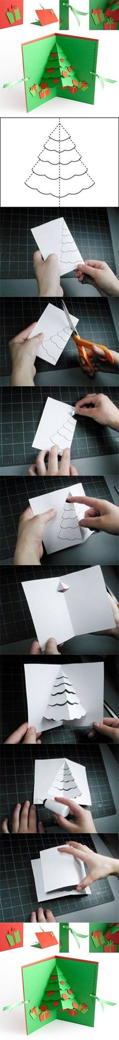 DIY Christmas Tree Pop Up Card diy christmas gifts how to tutorial christmas tree christmas gifts christmas crafts christmas decorations christmas craft christmas cards christmas crafts for kids