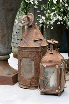 Vintage Metal San Phillipe Home Garden Tabletop Patio Pillar Candle Lamp Lantern