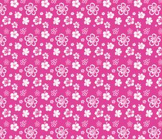 Pink Beauty Fashionista Makeup Stylish Girly Fabric Printed by Spoonflower BTY